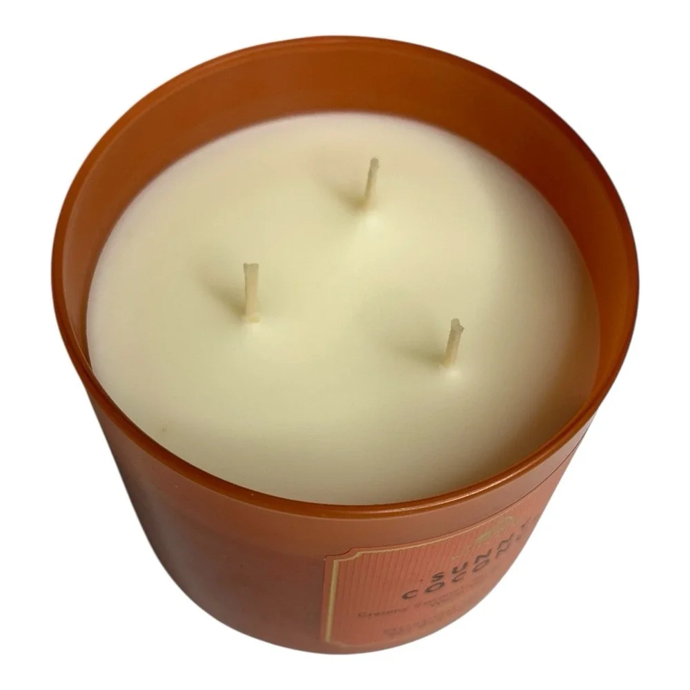 White Barn Bath & Body Works Sunny Coconut 3 Wick Scented Candle  14.5 oz lid